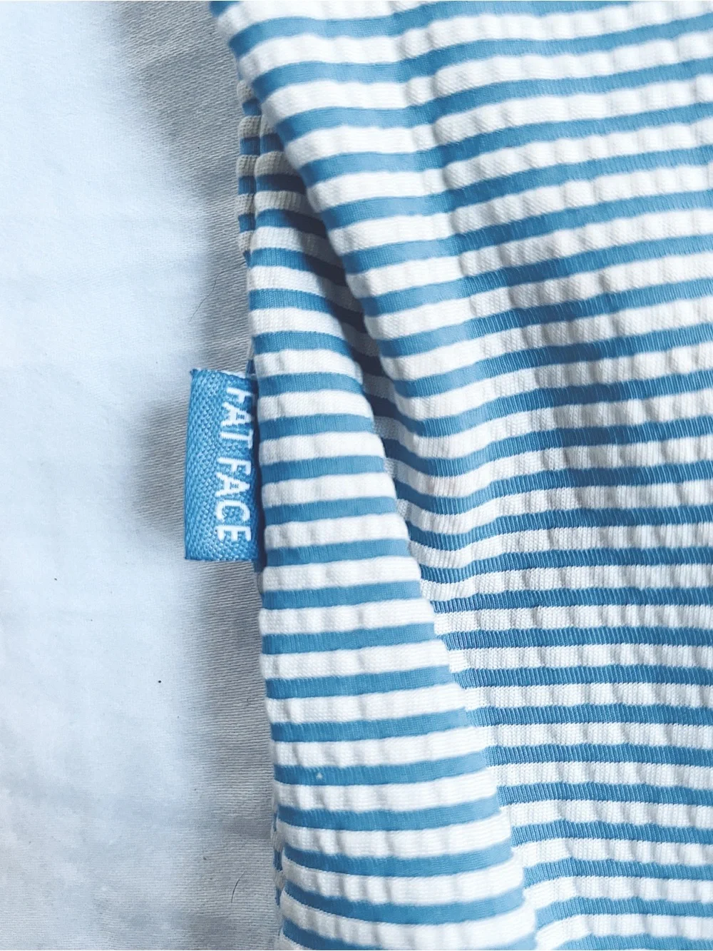 FAT FACE Swim Bathing Suit One Piece Pin Stripe Ruffle British